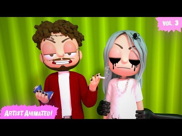 Artist Animated VOL.3 (ft. Post Malone, Billie Eilish, Travis Scott, Drake, Trippie Redd) PARODY