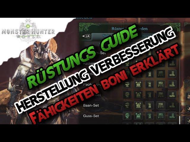 Monster Hunter World - Rüstungen erklärt Optik, Herstellung Verbesserung, Boni (Deutsch/German)