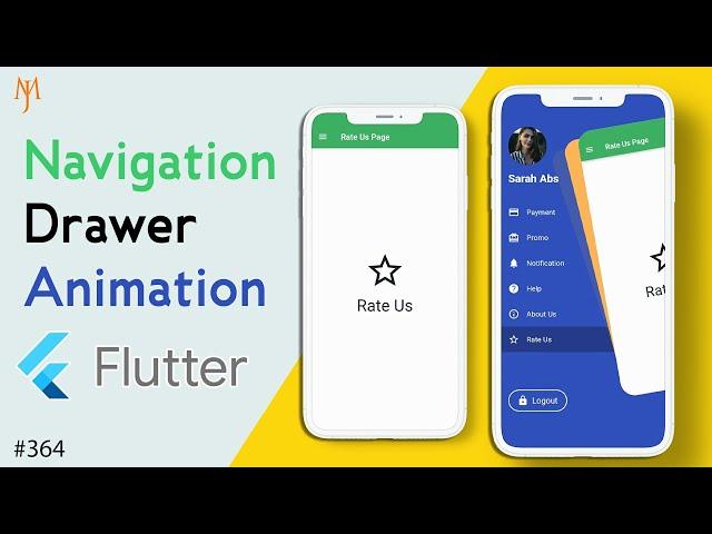 Flutter Tutorial - Navigation Drawer Animation | Sidebar Animation & Hidden Drawer Animation