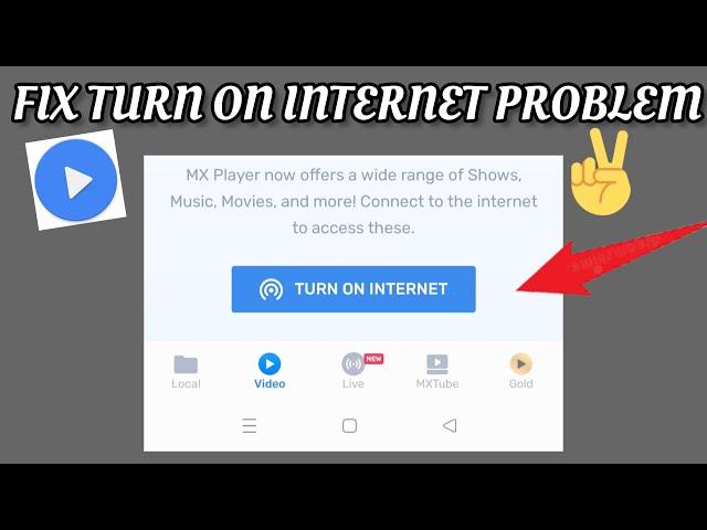 Fix MX Player App 'TURN ON INTERNET' Problem || TECH SOLUTIONS BAR