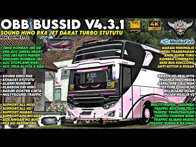 OBB BUSSID V4.3.1 | SOUND HINO RK8 JET DARAT TURBO STUTUTU | Grafik Hd Realistis | Bussid