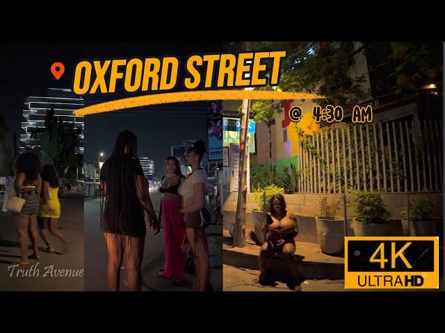   Crazy Wild 4K Virtual Accra NightLife Redlight District  Walking Tour On The OSU OXFORD STREET.