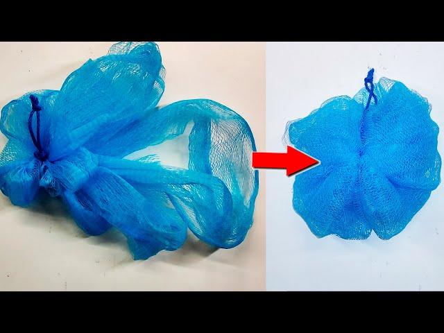 How to restore the Sponge - How to assemble Bath Sponge from a mesh / Life hacks