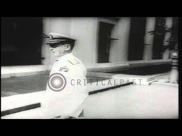 US Navy Fleet Admiral William D Leahy takes his post as Chief of Staff to US Pres...HD Stock Footage