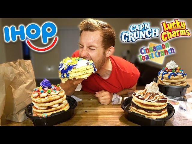 CEREAL PANCAKE IHOP MUKBANG! (ALL NEW FLAVORS)