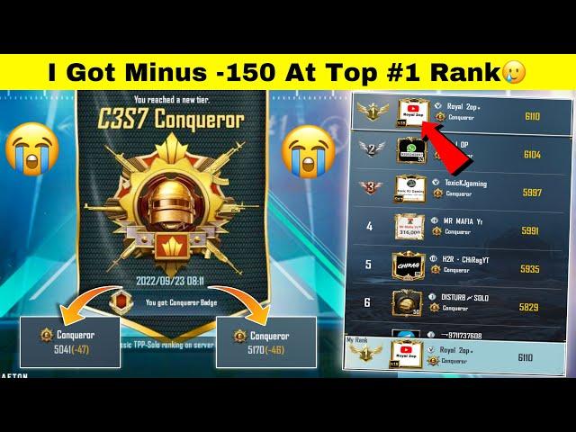  I Got Minus -140 At Top #1 Rank Leaderboard | Solo Conqueror Rank Push Tips | Royal 2op