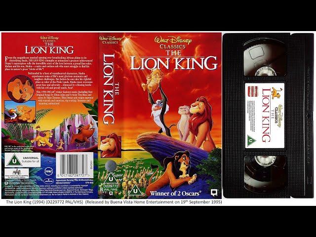 The Lion King (19th September 1995) UK VHS