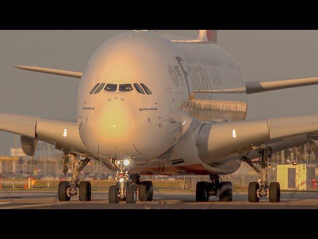 STUNNING EMIRATES A380 Take Off!