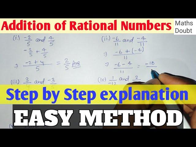 Addition of rational numbers | add the following rational numbers | maths doubt