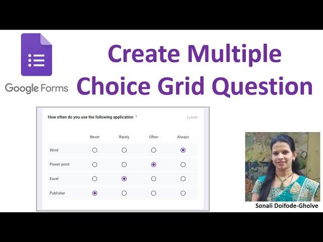 How to Create Multiple Choice Grid Question in Google Forms