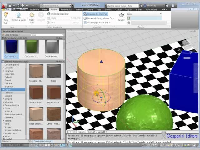 Corso di AutoCAD 3D: rendering e applicazione di materiali