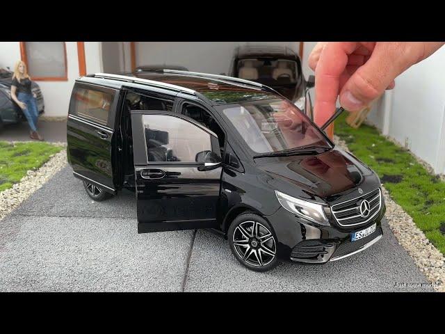 1:18 Mercedes-Benz V-Class AMG-Line (W447) minibus 2018, black - Norev [Unboxing]