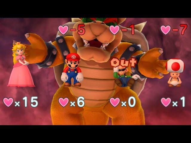 Mario Party 10 - Peach vs Mario vs Luigi vs Toad vs Bowser - Mushroom Park