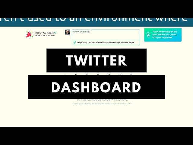 How to Use Twitter's Dashboard