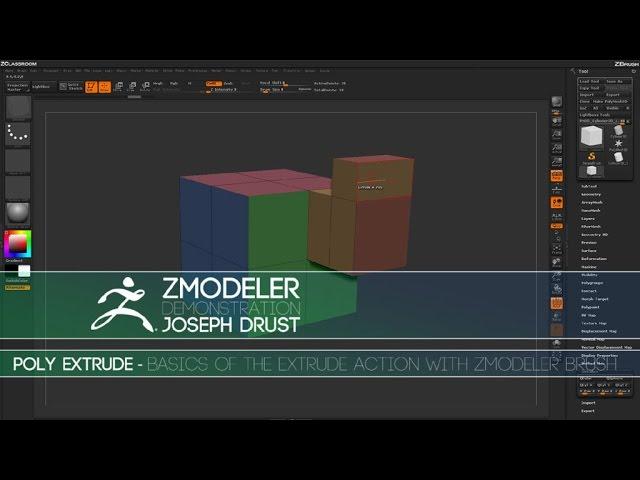 ZBrush ZModeler Polygon Actions - Poly Extrude