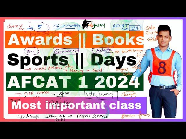 Awards || Books || Important Days || Sports based Questions for AFCAT 1 2024. || AFCAT 2024 GK.