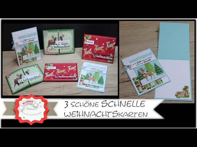 3 Schnelle schöne Weihnachtskarten - Weihnachtskarte basteln - einfach süß - Stampin'Up! - Anleitung