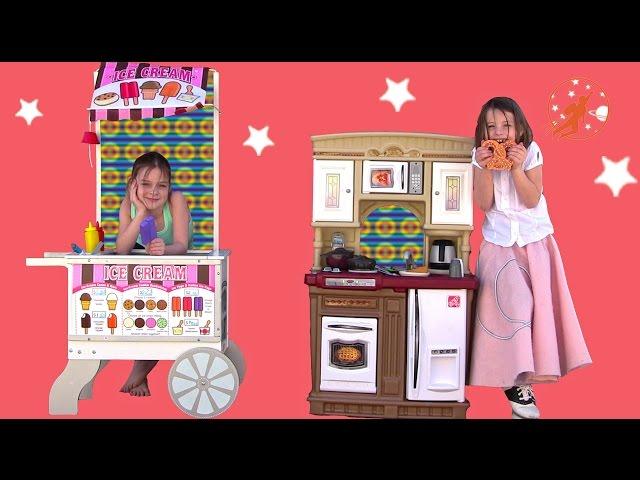 Step2 Fresh Market Kitchen & Melissa Doug Snacks & Sweets Toy Food Cart Pretend Play