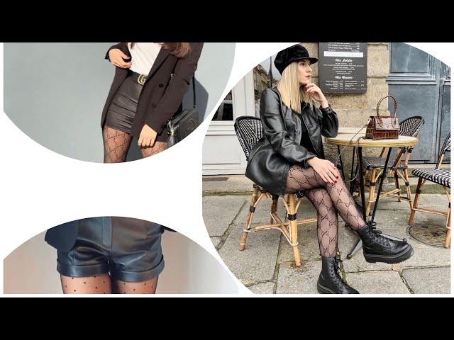 Leather Short Dress Ideas With Black Tights For Girls For Every Type Of Event