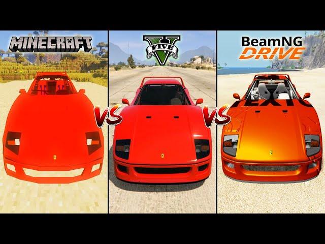 MINECRAFT FERRARI VS GTA 5 FERRARI VS BEAMNG.DRIVE FERRARI - WHICH IS BEST?