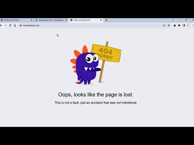 Website is not working 404 Error Page is lost