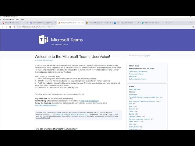 How to provide Feedback with UserVoice in Teams