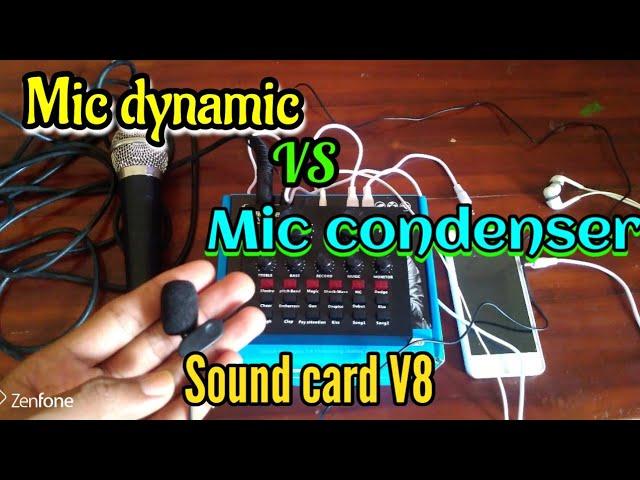 Tes soundcard V8 menggunakan mic dynamic dan mic condenser