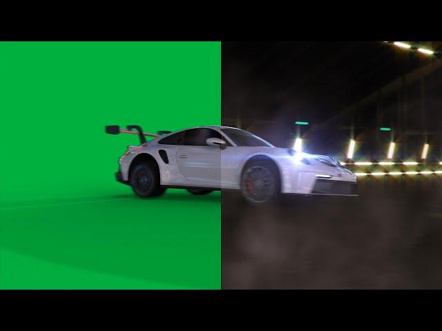 Car Drifting Green Screen l Car Drifting l Race Car Drift Green Screen l 4K