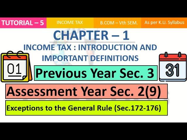 Previous Year | Assessment Year | Exceptions to the General Rule | {CH-1}