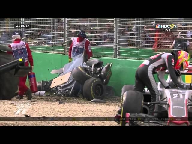 F1  Australian Grand Prix 2016  Fernando Alonso  Gutierrez    Horrible Crash