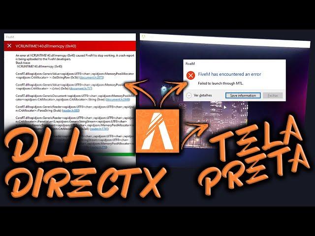 ERRO DE DLL, DIRECTX, TELA PRETA [FIVEM NÃO ABRE - RESOLVIDO - PT BR]