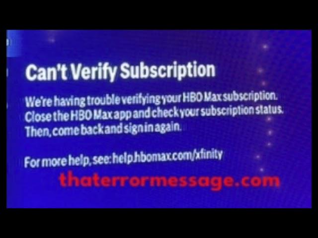 Can't verify subscription (HBO)