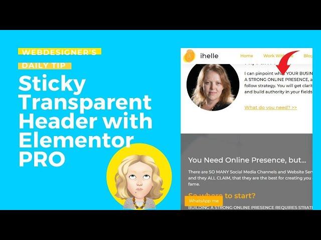 Sticky Transparent Header with CSS for Elementor PRO