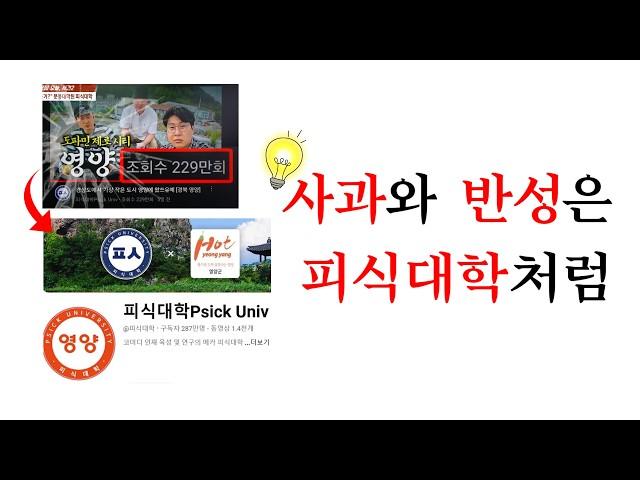 피식대학 사례를 보며 고쳐 잡는 유튜버의 자세