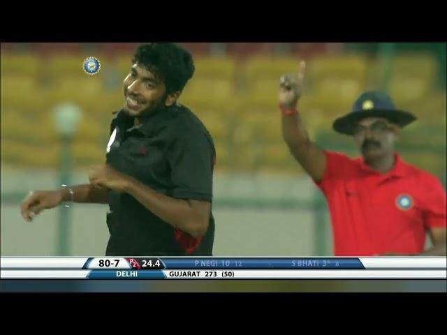 Vijay Hazare Trophy Final 2014 15| Delhi Vs Gujarat| Jasprit Bumrah 5 Wicket For 28 Runs|