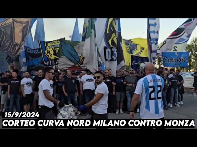 CORTEO CURVA NORD MILANO CONTRO MONZA || AC Monza vs Inter Milan 15/9/2024