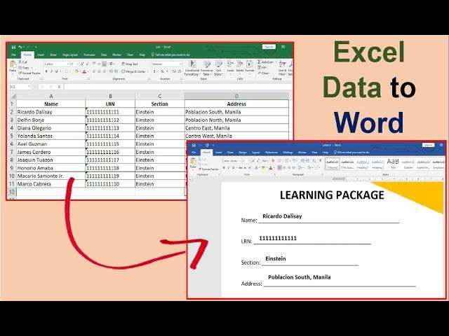 Getting Names from Excel to Word | Generate Names for Certificates and other Forms Easily