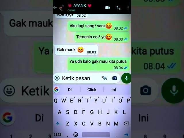 CHAT WA LUCU ~ MINTA DI TEMENIN COL* SAMA PACAR || pov