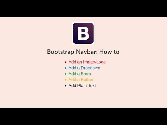 Bootstrap Navbar: Add a logo, dropdown, button, form and plain text