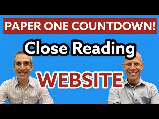 Countdown to Paper One - Website - Conventions and Close Reading