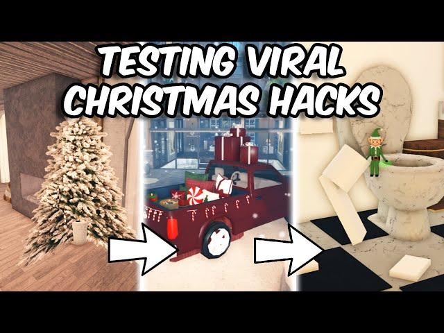 TESTING VIRAL TIKTOK CHRISTMAS BUILD HACKS in BLOXBURG