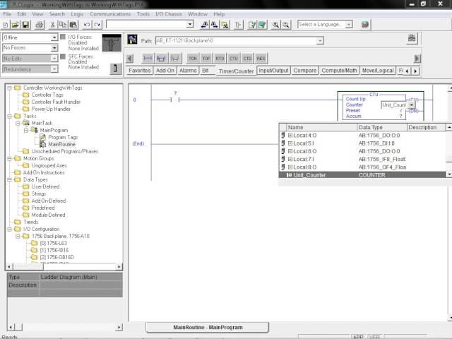 PLCLogix 5000 Tutorial 2 - Working With Tags - PLC Technician II