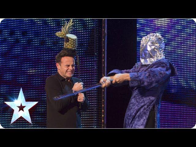 Aaron Crow shows off his blindfolded sword skills - Week 3 Auditions | Britain's Got Talent 2013