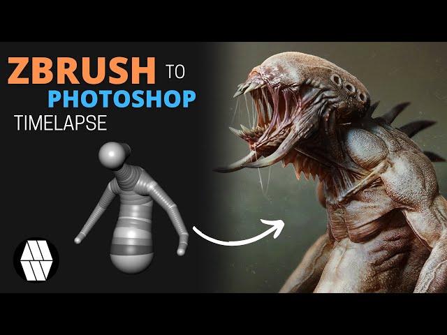 ZBrush to Photoshop Timelapse - Creature Concept Study