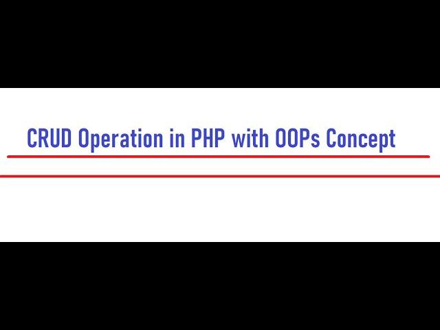 crud operation in php mysqli using oop