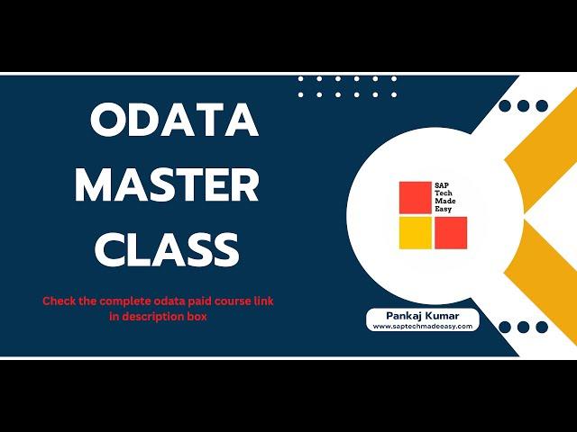 ODATA Master Class | Learn ABAP Odata Gateway Basics