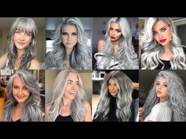 Gray Hair Styles Trending In 2023  Gray And Silver Hairstyles For All Hair Types Long Gray Hair High