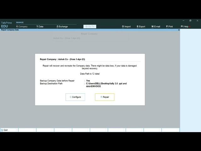 Memory Access Violation (MAV) Repair in Tally Prime | Fix Company Error Step-by-Step