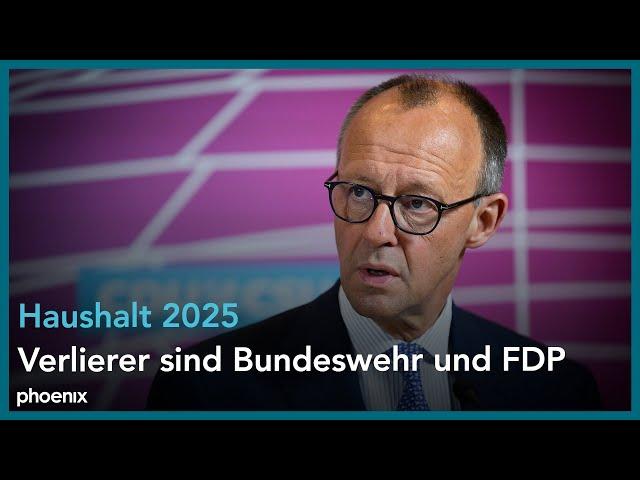 Haushalt 2025: Statements von Friedrich Merz (CDU) und Alexander Dobrindt (CSU)