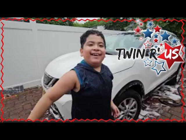 Daddy Teaches Twin R Us: How to Change Car Headlights & Wash the Car!